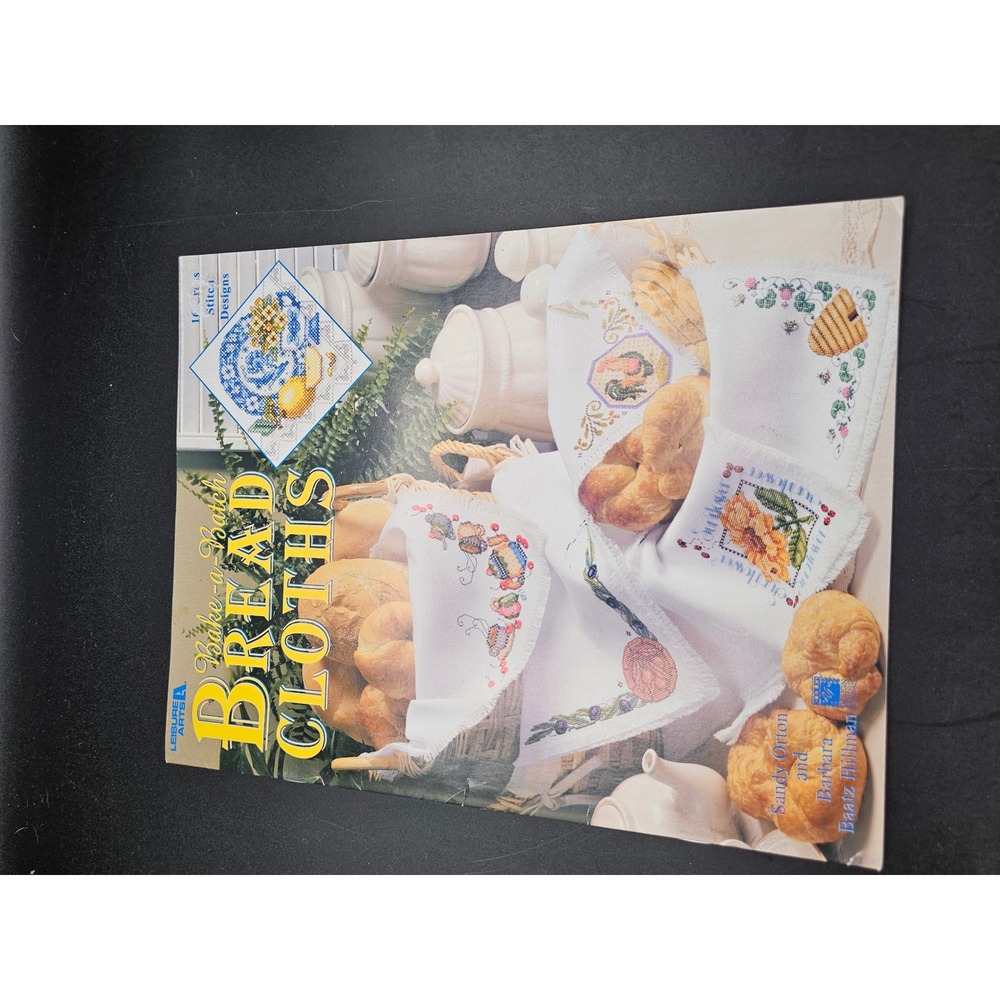 Leisure Arts Bake-a-Batch Bread Cloths Cross Stitch Pattern Booklet 16 Designs